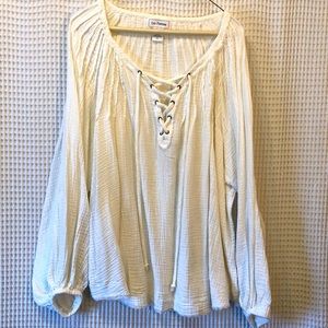 Cotton Gauze Peasant Blouse